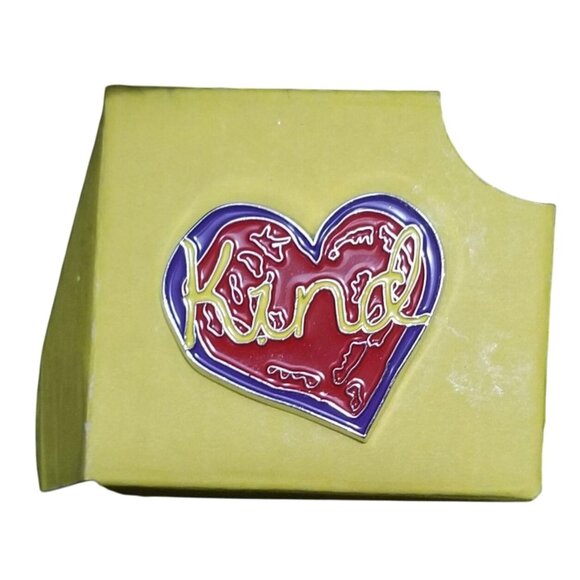 New "Kind" Heart Pin Button 1.25" Shirt Pin - Picture 4 of 4